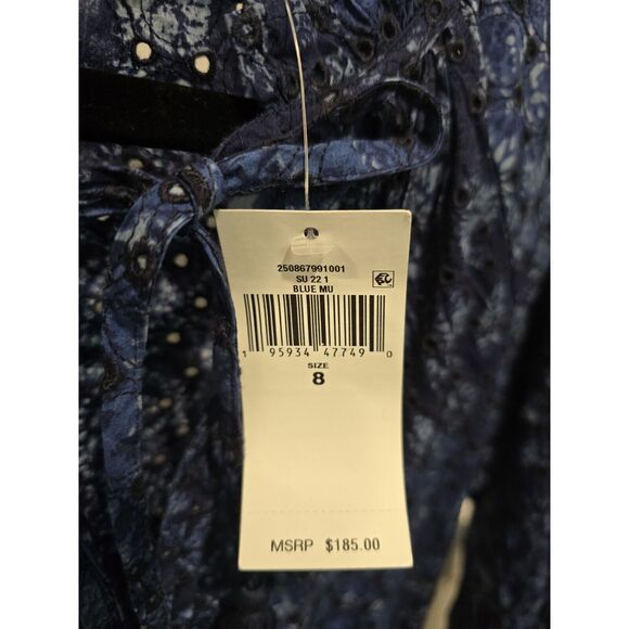 Lauren Ralph Lauren Eyelet Puff Sleeve Tiered Patchwork Dress Sz 8 NWT MSRP $185 - Picture 16 of 16